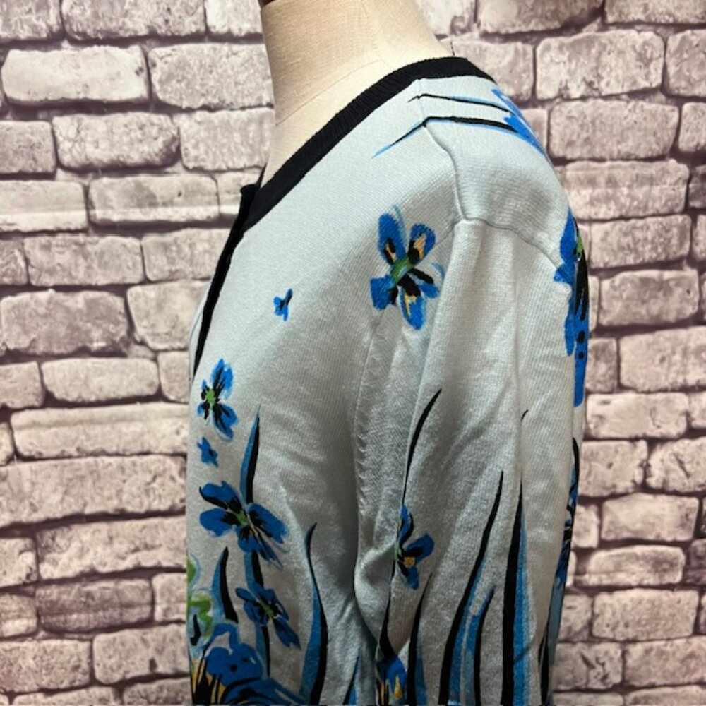 Bob Mackie Wearable Art Blue, Black & Green Cardigan Size 1X - Picture 4 of 9